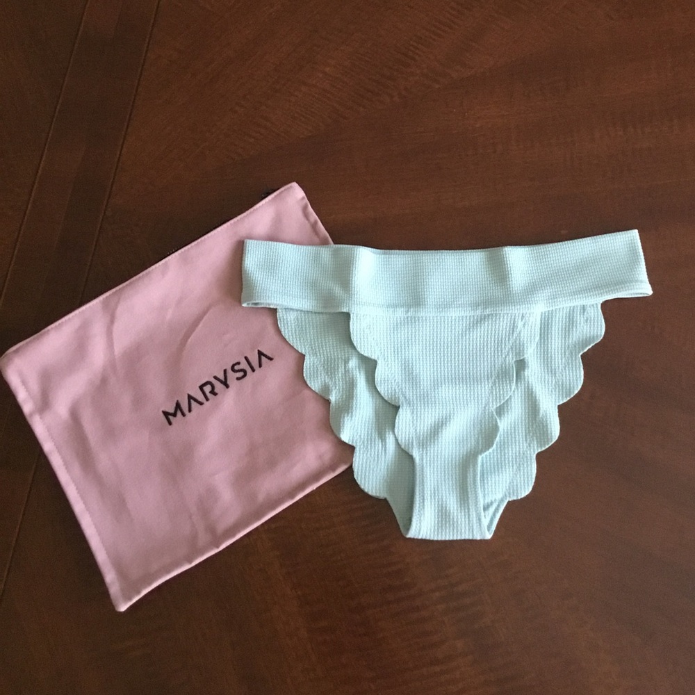 Marysia Swim Light Blue Scalloped Bikini Bottom